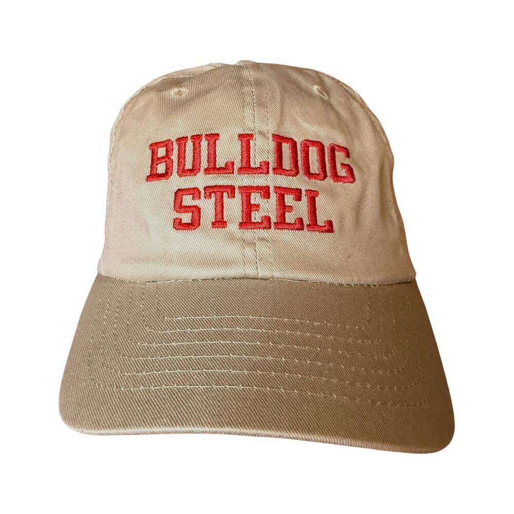 Bulldog Steel Ball Cap Unisex Tan Embroidered Adjustable Hat OSFM